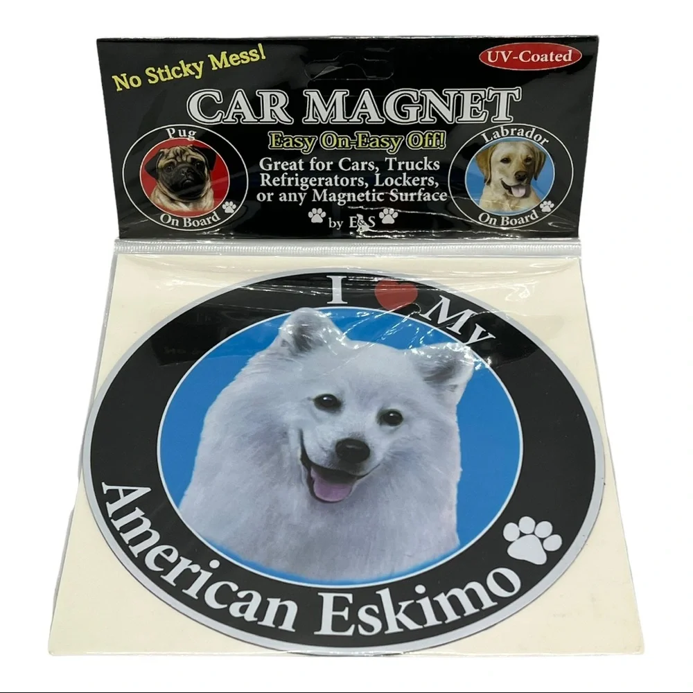I Love My (Dog) Car or Fridge Circular Magnet - New ~ Great Gift